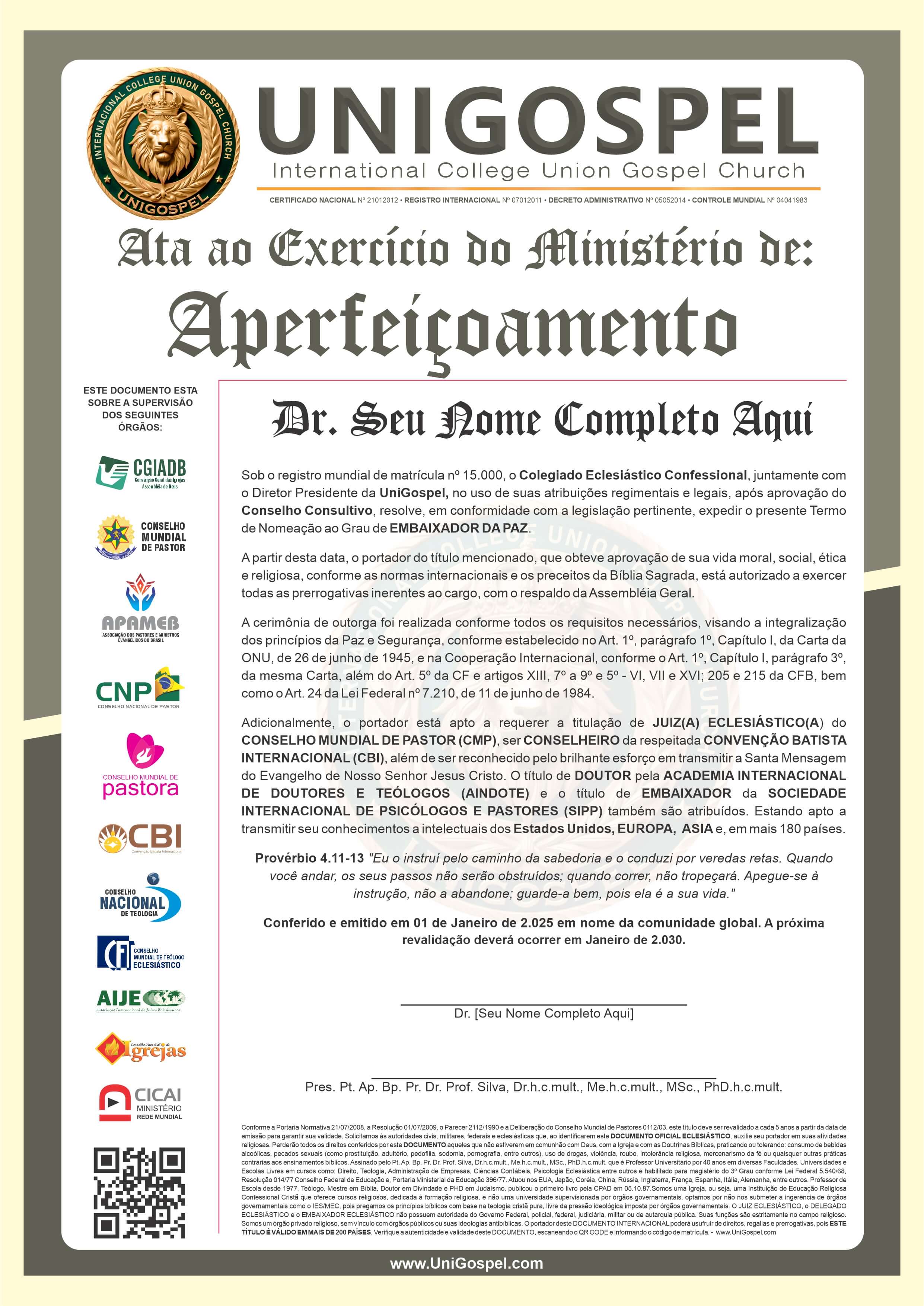 Ata de Aperfeiçoamento