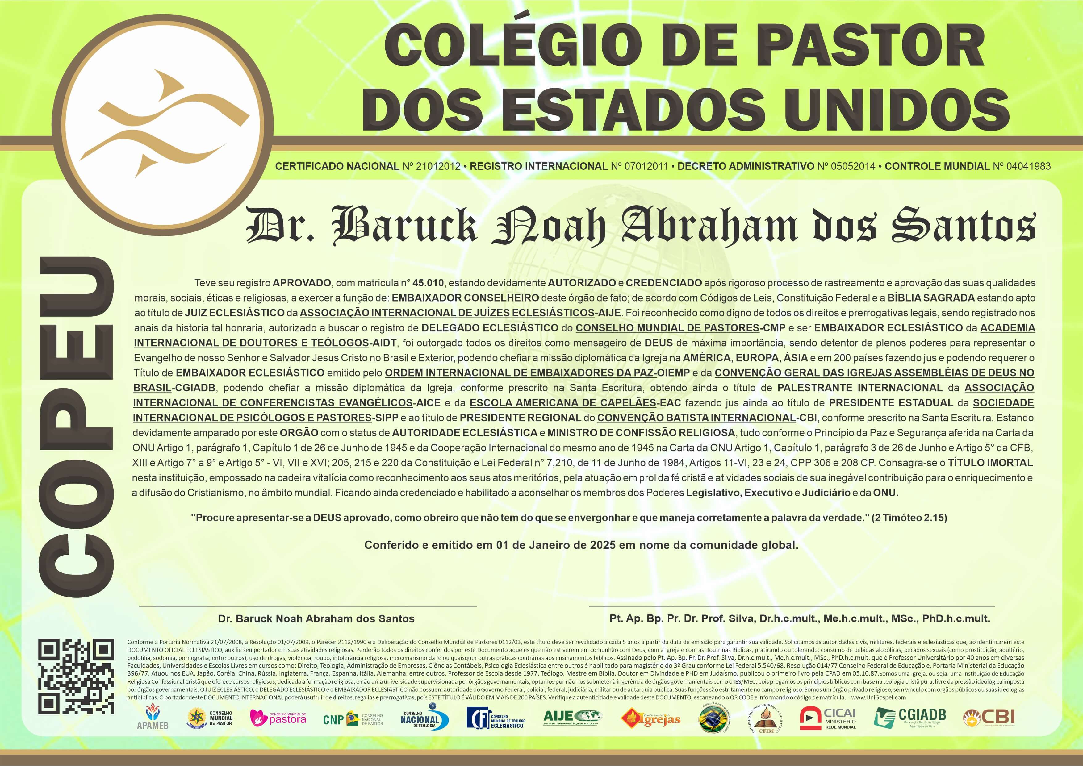 Colégio de Pastor dos Estados Unidos
